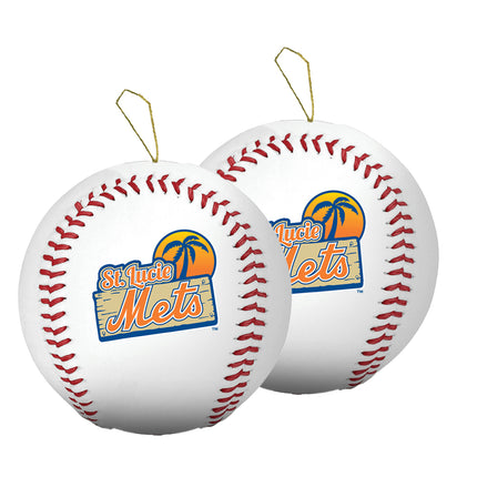 St Lucie Mets Baseball Ornament 2-Pack Bundle - Authentic Series