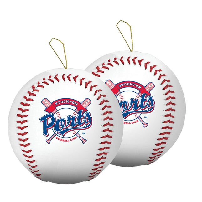 Stockton Ports Baseball Ornament 2-Pack Bundle - Authentic Series