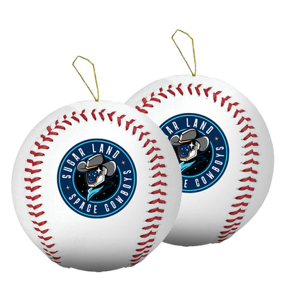 Sugar Land Space Cowboys Baseball Ornament 2-Pack Bundle - Authentic Series