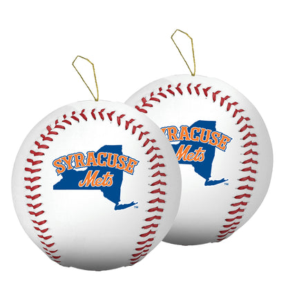Syracuse Mets Baseball Ornament 2-Pack Bundle - Authentic Series