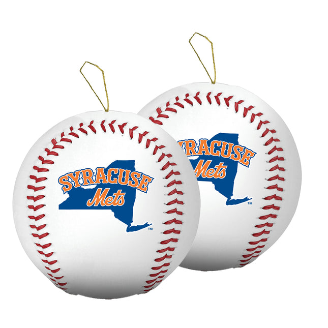 Syracuse Mets Baseball Ornament 2-Pack Bundle - Authentic Series
