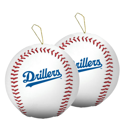 Tulsa Drillers Baseball Ornament 2-Pack Bundle - Authentic Series