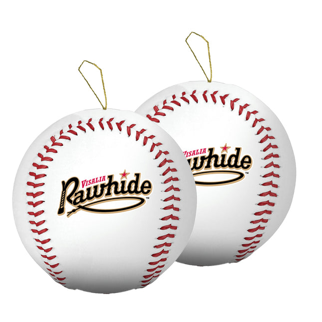 Visalia Rawhide Baseball Ornament 2-Pack Bundle - Authentic Series