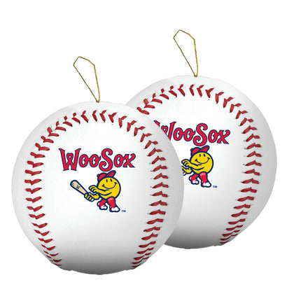 Worcester Red Sox Baseball Ornament 2-Pack Bundle - Authentic Series