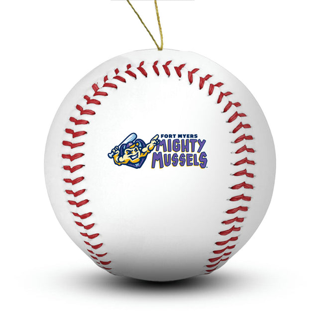 Fort Myers Mighty Mussels Baseball Ornament - Authentic Series