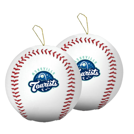 Asheville Tourists Baseball Ornament 2-Pack Bundle - Authentic Series