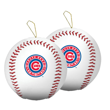 South Bend Cubs Baseball Ornament 2-Pack Bundle - Authentic Series