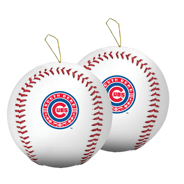 South Bend Cubs Baseball Ornament 2-Pack Bundle - Authentic Series