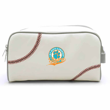 CMIT North Elementary School Tigers Baseball Toiletry and Cosmetics Bag - Authentic Series