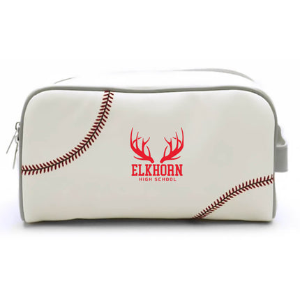 Elkhorn High School Antlers Baseball Toiletry and Cosmetics Bag - Authentic Series