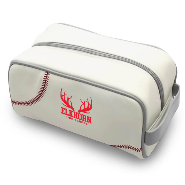 Elkhorn High School Antlers Baseball Toiletry and Cosmetics Bag - Authentic Series