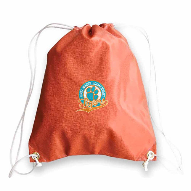 CMIT North Elementary School Tigers Basketball Drawstring Bag - Authentic Series