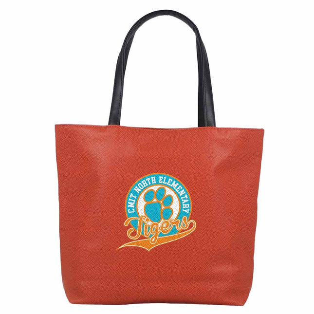 CMIT North Elementary School Tigers Basketball Tote Handbag - Authentic Series