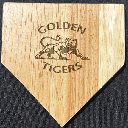 CMIT Academy Golden Tigers Wood Home Plate Coasters “Laser Etched”