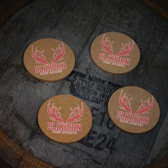 Elkhorn High School Antlers Cork Coasters