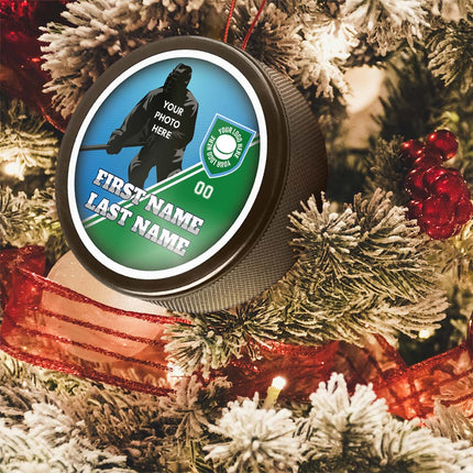 Custom Player Hockey Puck Ornament - Authentic Series