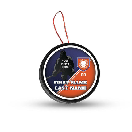 Custom Player Hockey Puck Ornament - Authentic Series