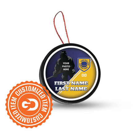 Custom Player Hockey Puck Ornament - Authentic Series