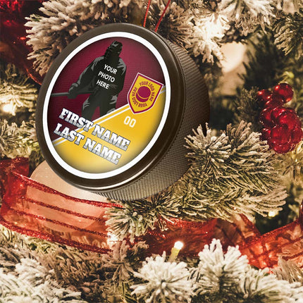 Custom Player Hockey Puck Ornament - Authentic Series