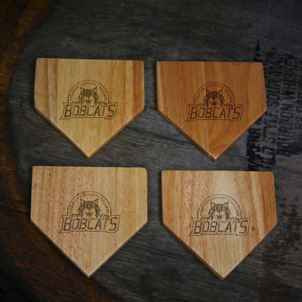 Frontier Community College Bobcats Baseball Home Plate Coasters “Laser Etched”