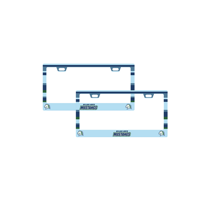 Millard North Mustangs High School License Plate Frame Set (2 Hole Mount)