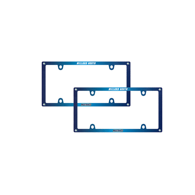 Millard North Mustangs High School License Plate Frame Set (4 Hole Mount)