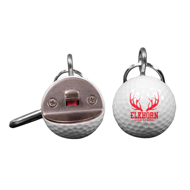 Elkhorn High School Antlers Golf Ball Bottle Opener - Authentic Series
