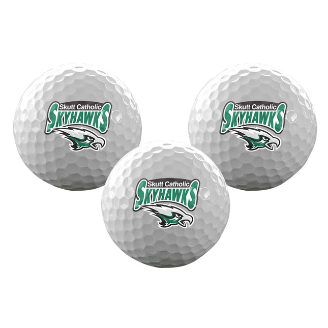 Skutt Catholic SkyHawks Golf Sleeve of 3 Golf Balls - Authentic Series