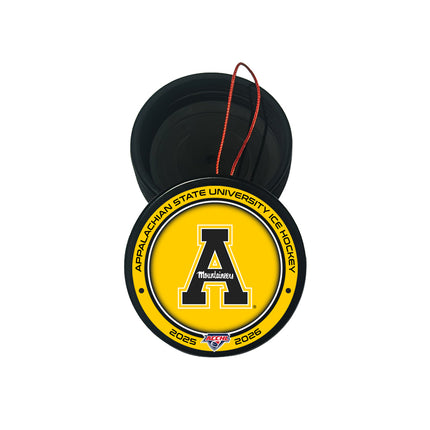 Appalachian State Mountaineers Hockey Puck Ornament - Authentic Series