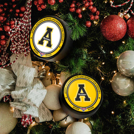Appalachian State Mountaineers Hockey Puck Ornament 2-Pack Bundle - Authentic Series