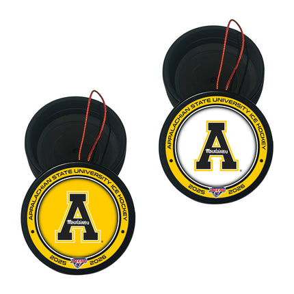 Appalachian State Mountaineers Hockey Puck Ornament 2-Pack Bundle - Authentic Series