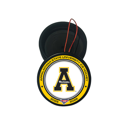 Appalachian State Mountaineers Hockey Puck Ornament - Authentic Series