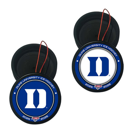 Duke University Blue Devils Hockey Puck Ornament 2-Pack Bundle - Authentic Series