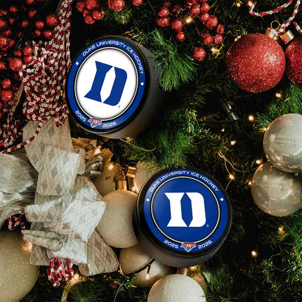Duke University Blue Devils Hockey Puck Ornament 2-Pack Bundle - Authentic Series