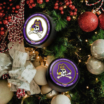 East Carolina Pirates Hockey Puck Ornament 2-Pack Bundle - Authentic Series