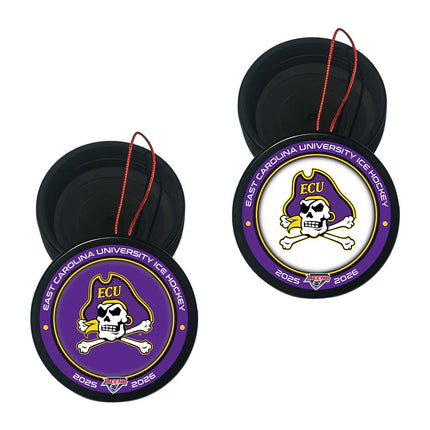 East Carolina Pirates Hockey Puck Ornament 2-Pack Bundle - Authentic Series