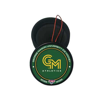 George Mason University Patriots Hockey Puck Ornament 2-Pack Bundle - Authentic Series