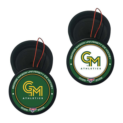 George Mason University Patriots Hockey Puck Ornament 2-Pack Bundle - Authentic Series