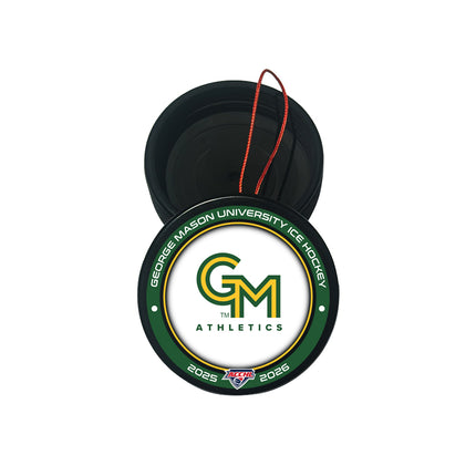 George Mason University Patriots Hockey Puck Ornament 2-Pack Bundle - Authentic Series
