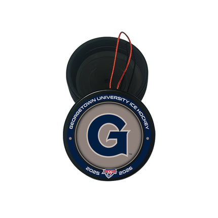 Georgetown University Hoyas Hockey Puck Ornament 2-Pack Bundle - Authentic Series