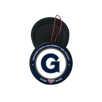 Georgetown University Hoyas Hockey Puck Ornament 2-Pack Bundle - Authentic Series