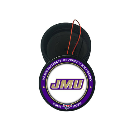 James Madison University Dukes Hockey Puck Ornament 2-Pack Bundle - Authentic Series