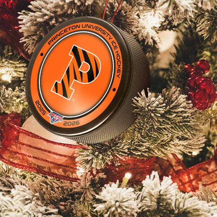Princeton Tigers Hockey Puck Ornament - Authentic Series