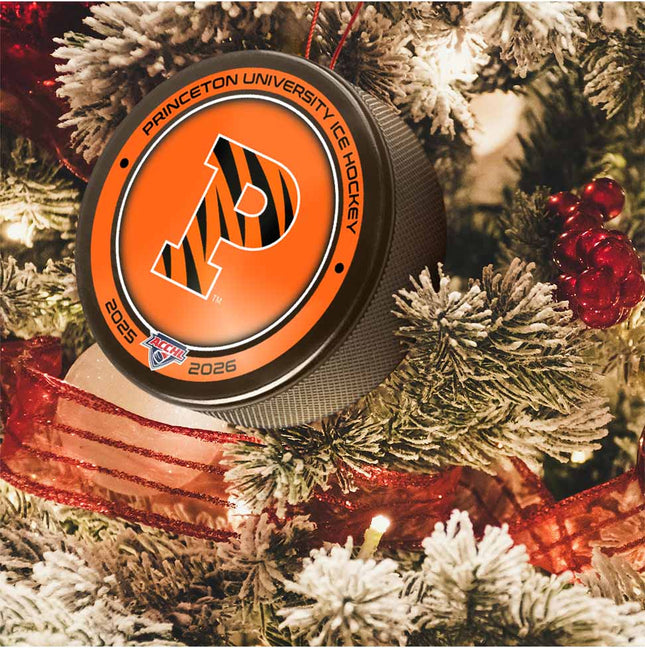 Princeton Tigers Hockey Puck Ornament - Authentic Series