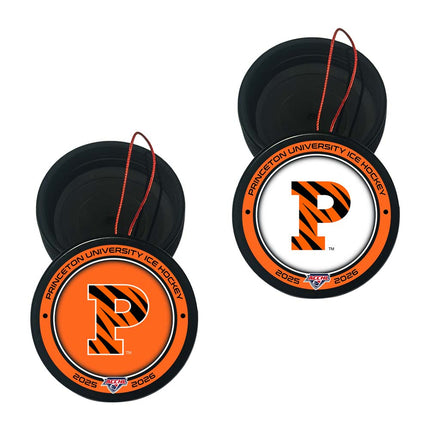 Princeton Tigers Hockey Puck Ornament 2-Pack Bundle - Authentic Series