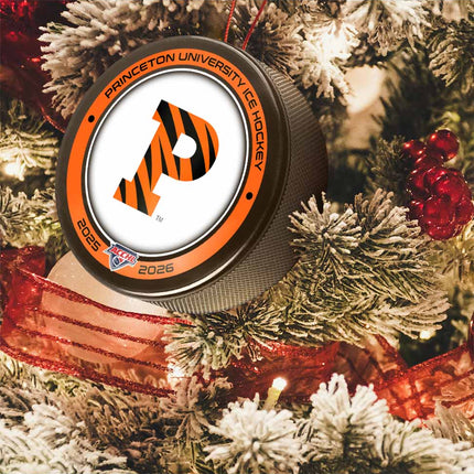 Princeton Tigers Hockey Puck Ornament - Authentic Series