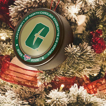 Charlotte 49ers Hockey Puck Ornament - Authentic Series