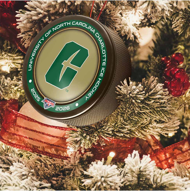 Charlotte 49ers Hockey Puck Ornament - Authentic Series