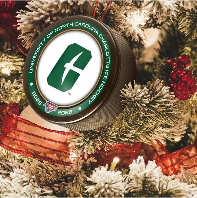 Charlotte 49ers Hockey Puck Ornament - Authentic Series