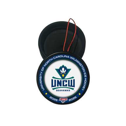 UNCW Seahawks Hockey Puck Ornament 2-Pack Bundle - Authentic Series